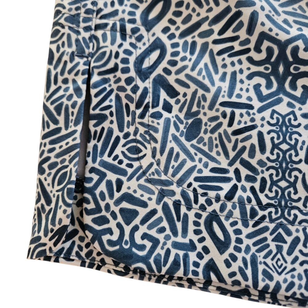 Women's Rip Skirt Hawaii Blue & White Print Tie Waist Cover-Up Medium - Picture 4 of 12